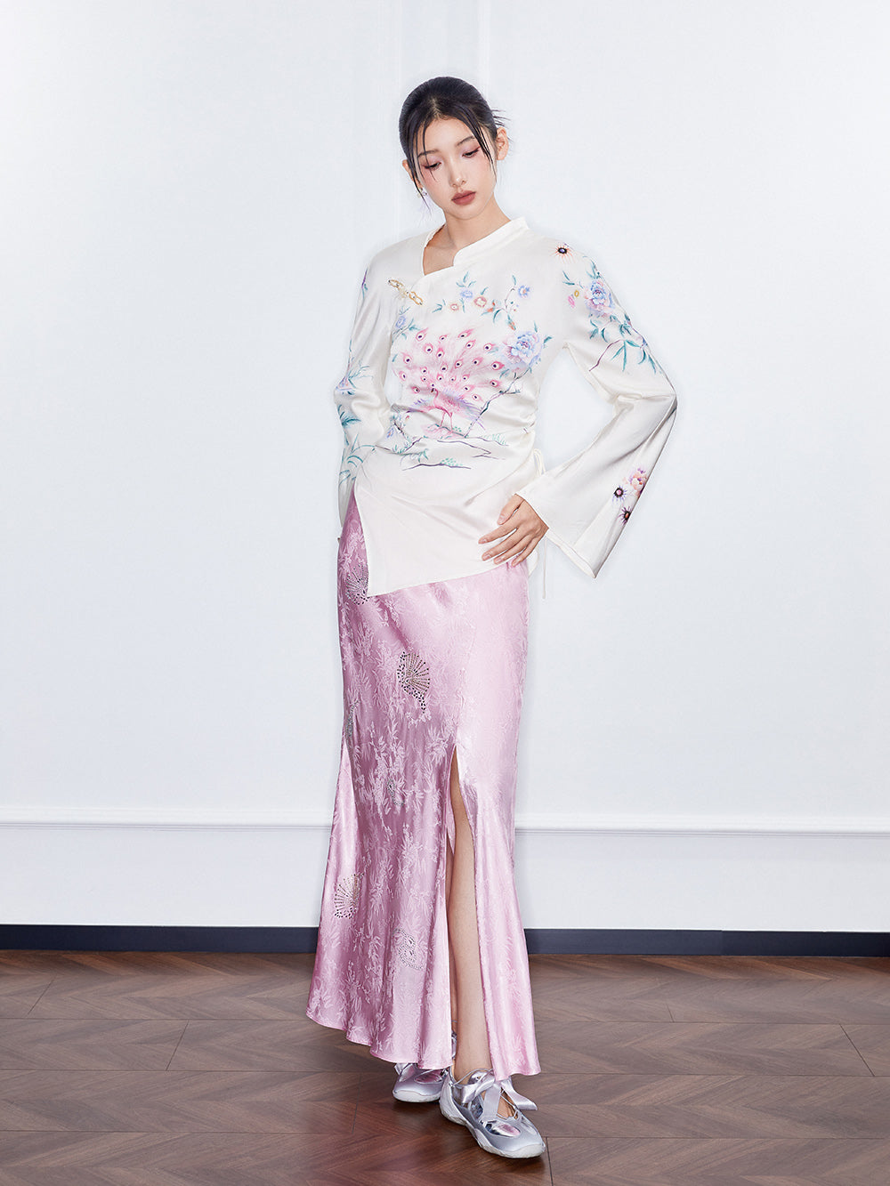 MUKZIN Spring Prelude"Immortal Maiden" Irregular Cheongsam Collar Small Top Shirt