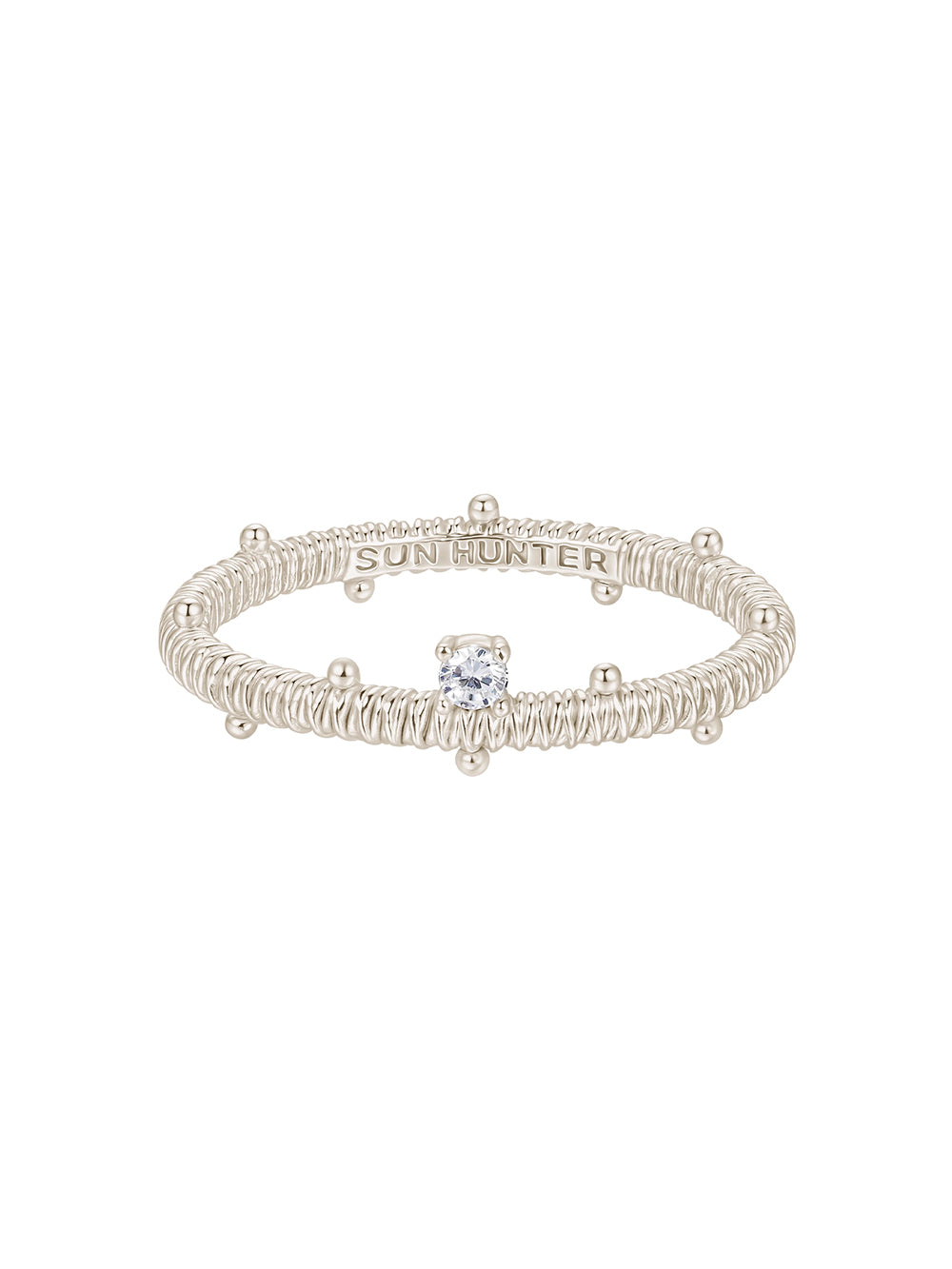 MUKTANK×SUN HUNTER Wire-Wrapped Beaded Ring - S925 Silver