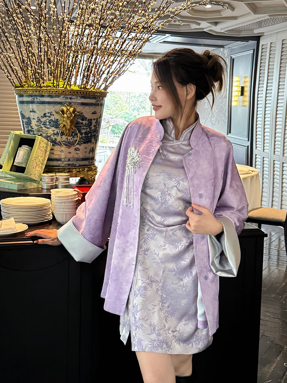 MUKZIN“Capsule Collection”Neo-Chinese Style Purple Coat