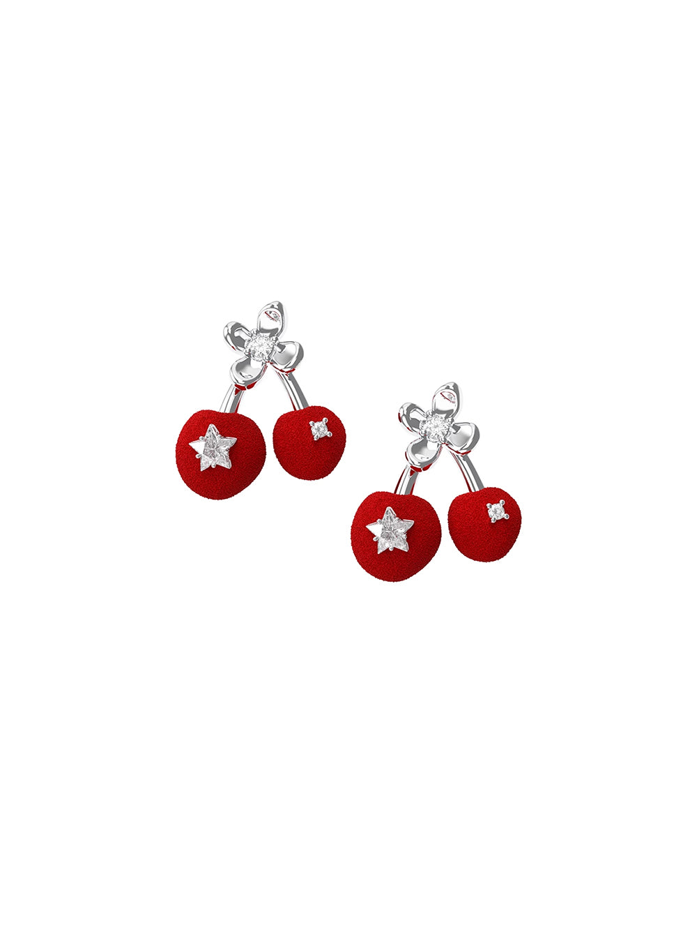 MUKTANK×SUN HUNTER Velvet Cherry Earrings
