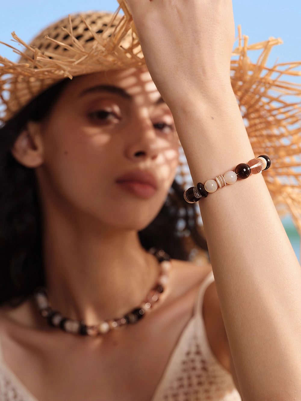 MUKTANK×SUN HUNTER“Fleeting Light”Obsidian Necklace