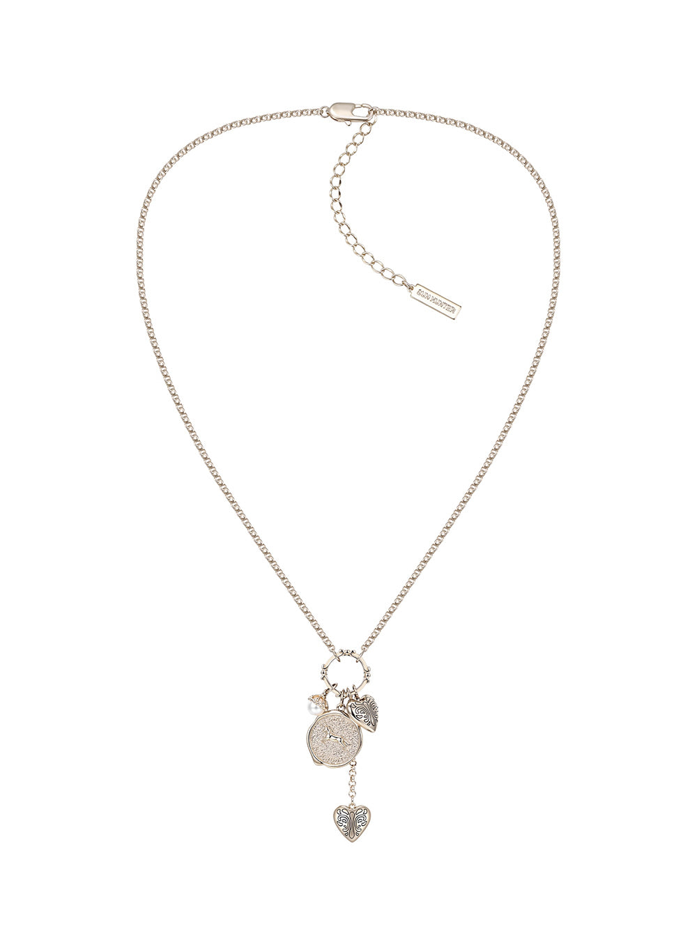 MUKTANK×SUN HUNTER Short Intricate Heart Coin Necklace