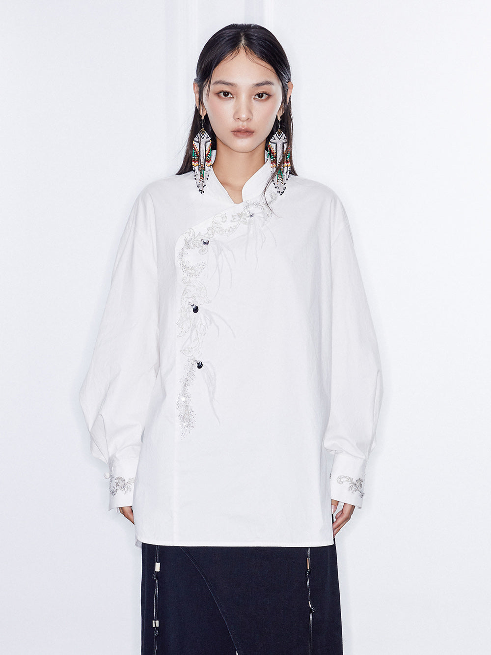 MUKZIN Linglong "Fengqi" Chinese-style Slant Opening Shirt