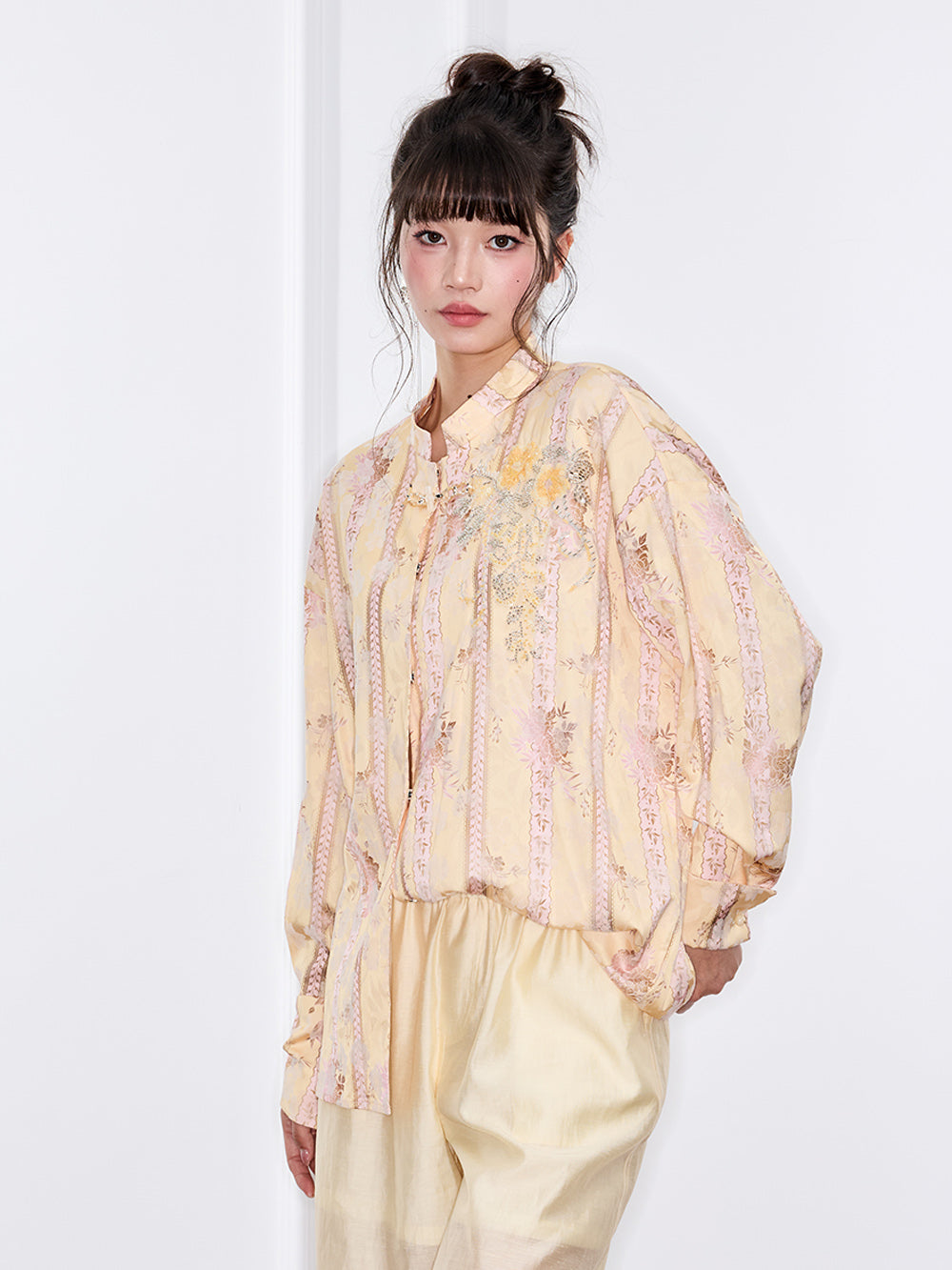 MUKZIN“Capsule Collection”Loose and Retro Yellow Shirt