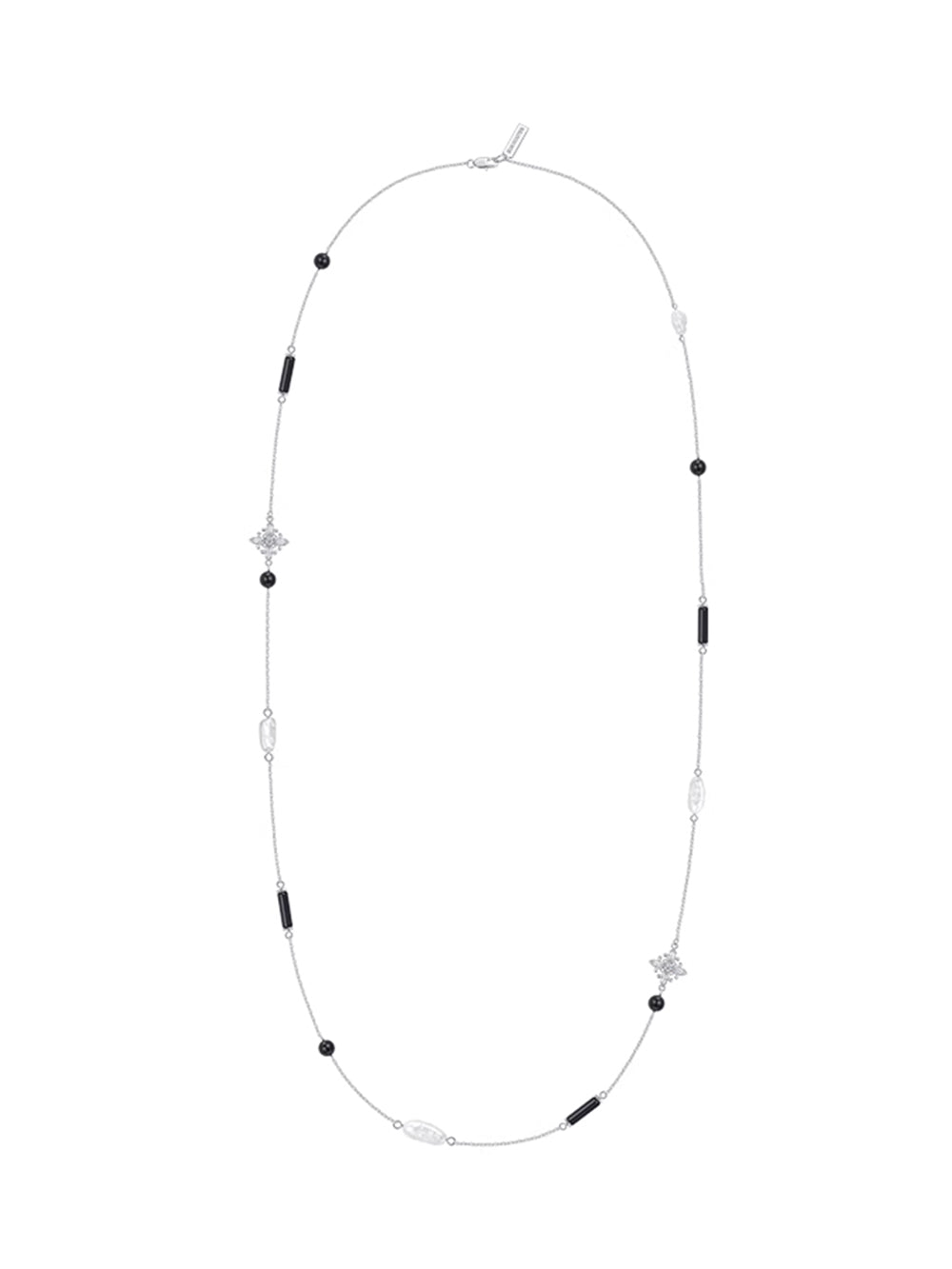 MUKTANK×SUN HUNTER Long Chain with Iris Design, Agate and Pearls