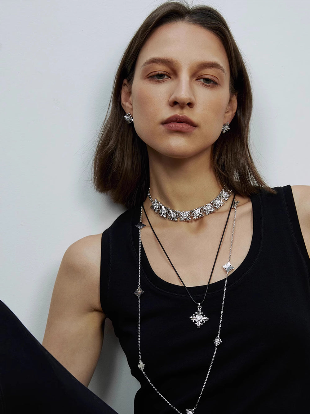 MUKTANK×SUN HUNTER Drawstring Leather Necklace with Iris Design