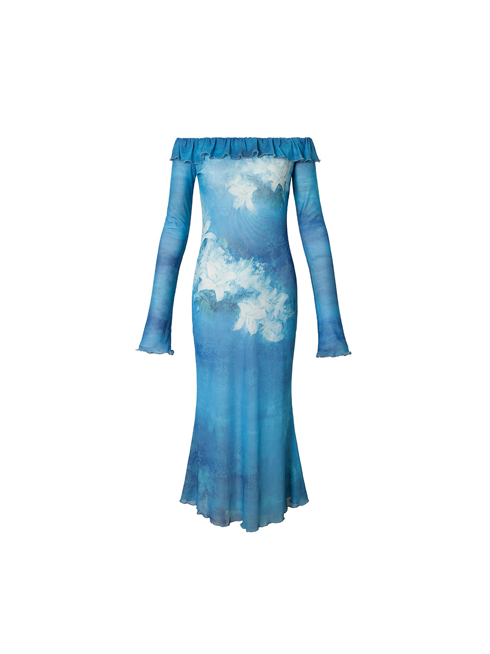 MUKTANK×LOUMUTAKU Blue Lily Dress
