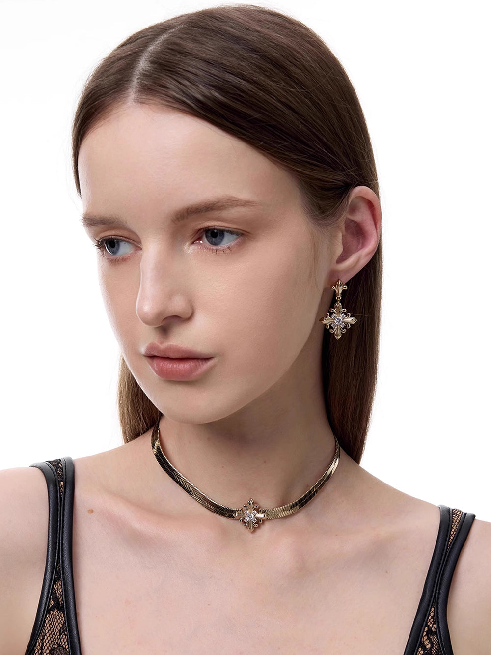 MUKTANK×SUN HUNTER Iris-themed Snake Bone-style Neck Chain