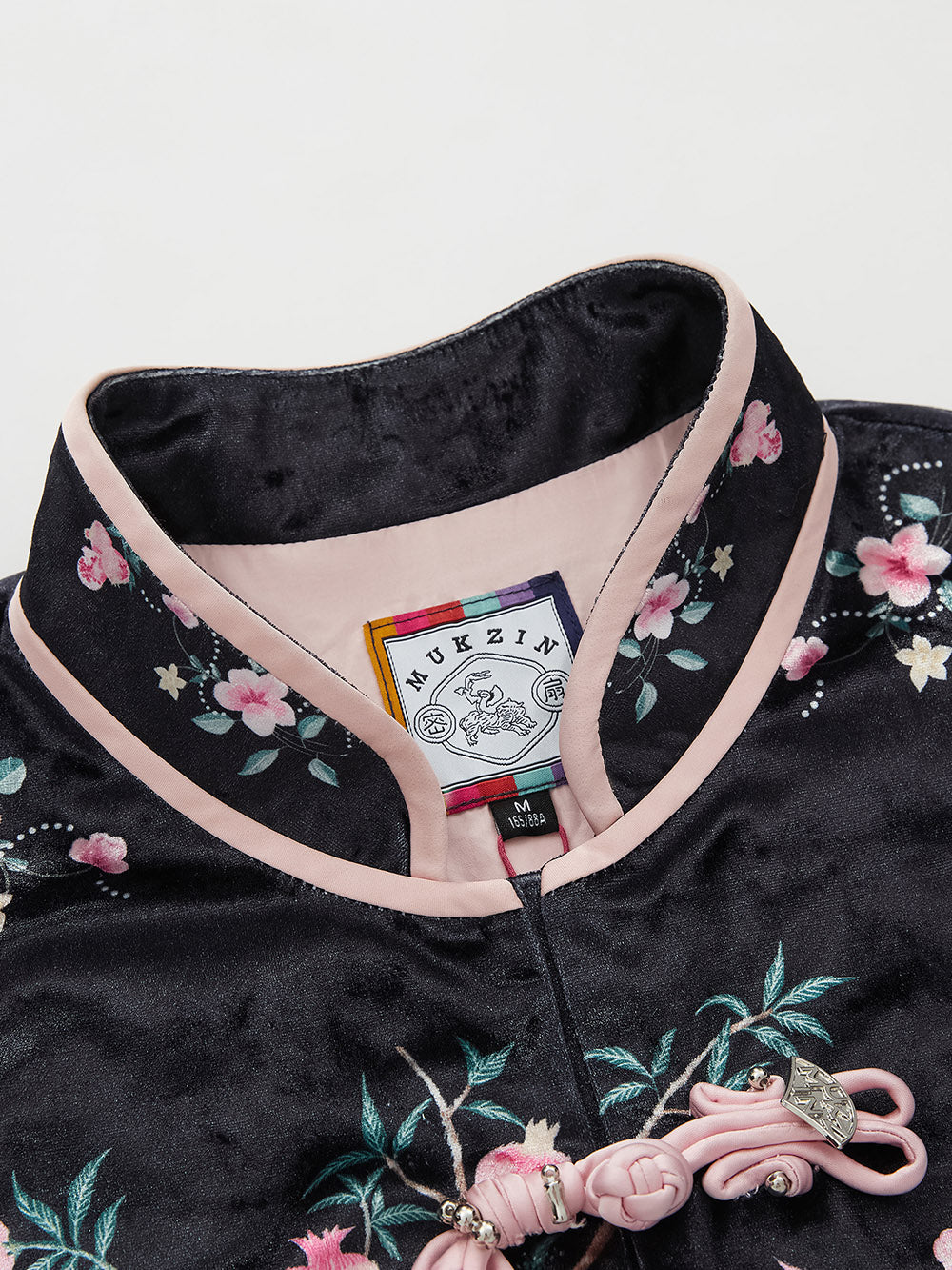 MUKZIN Linglong "Linglongzi" Stand Collar Velvet Printed Cardigan