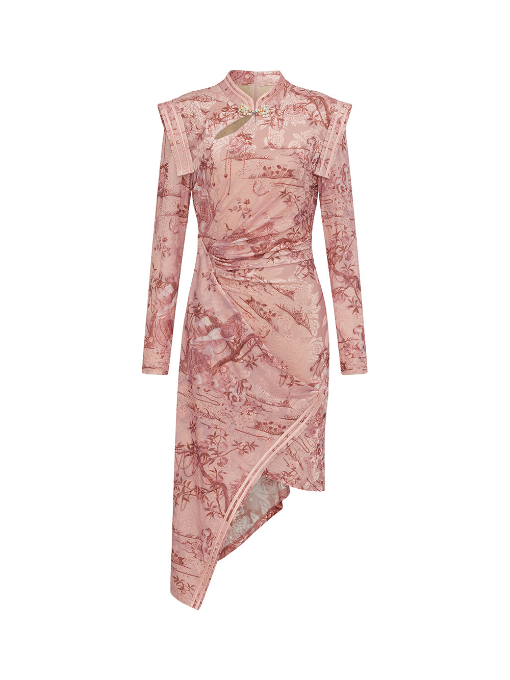 MUKZIN Spring Prelude"Fang Hua" Neo Chinese Style Velvet Burned-out Cheongsam