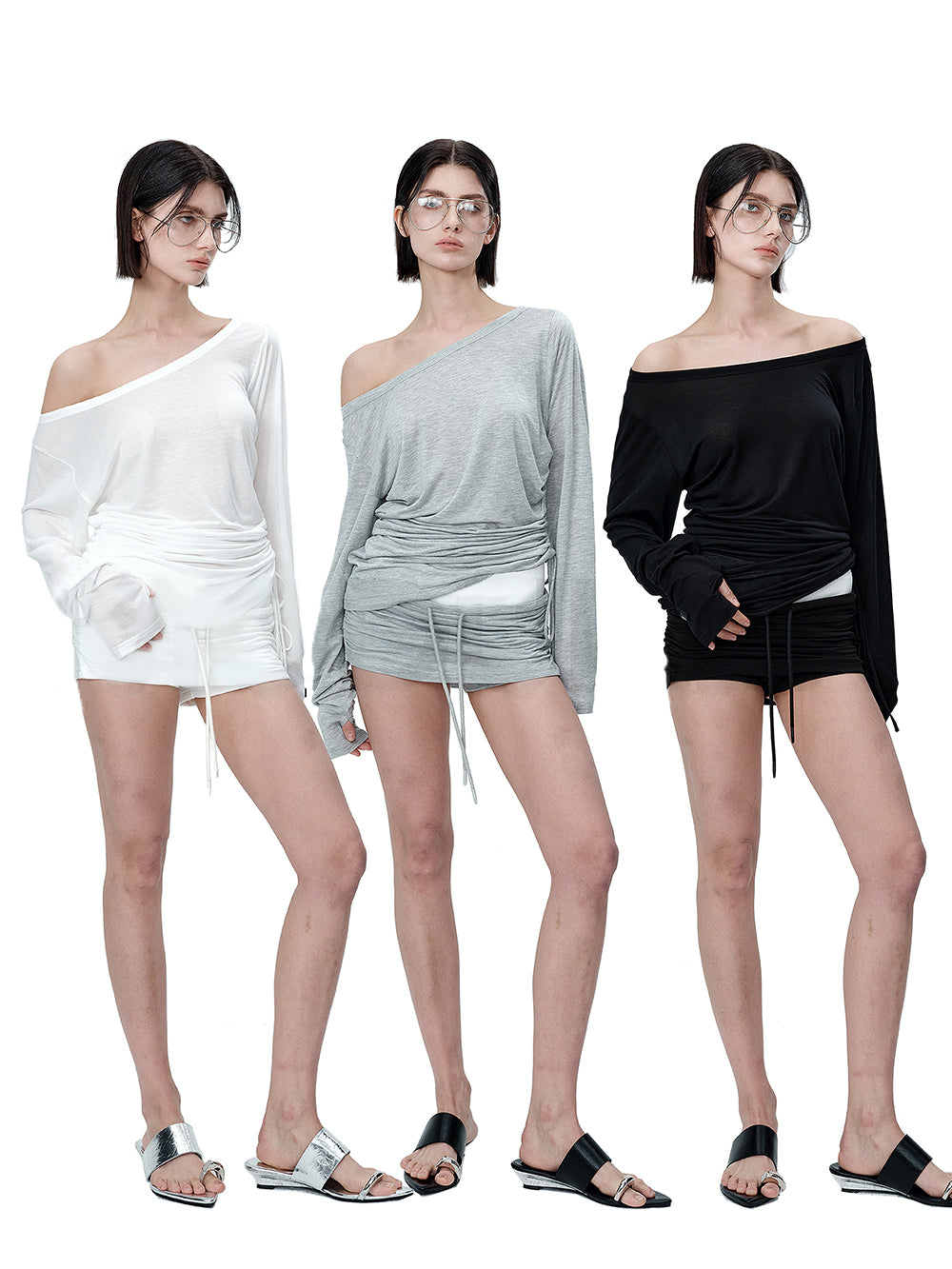 MUKTANK×MODULER Mid-low Waisted Tencel Skirt-pants With a Stacked Feel (Anti-sheer Design)