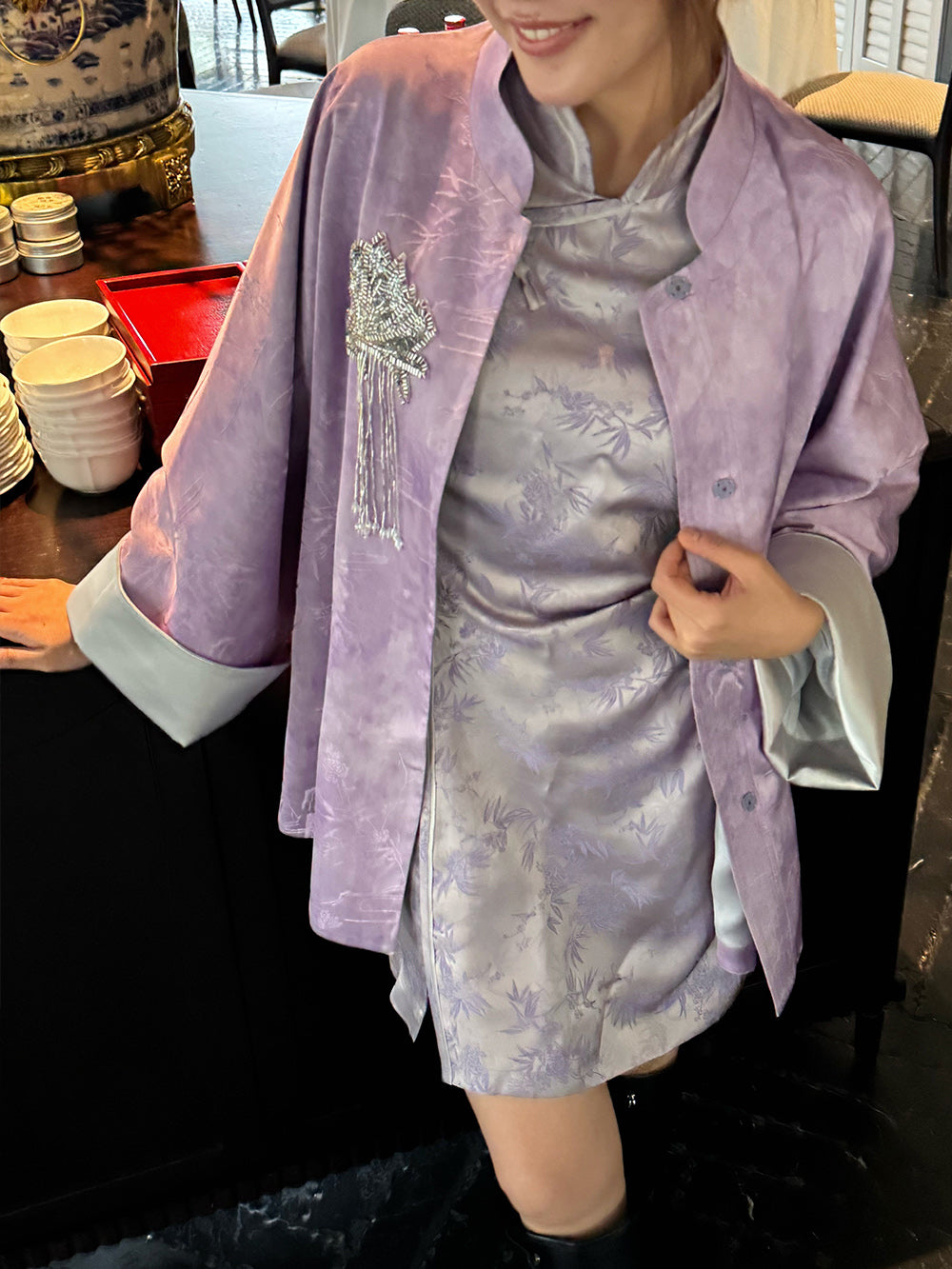 MUKZIN“Capsule Collection”Neo-Chinese Style Purple Coat
