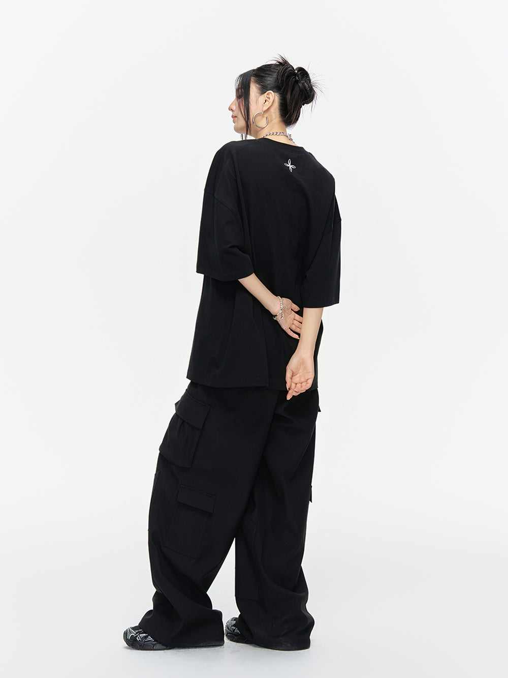 MUKTANK×ARDENCODE Reflective Print Casual 305g Heavyweight Pure Cotton Crewneck Unisex Short-Sleeved Loose T-Shirt