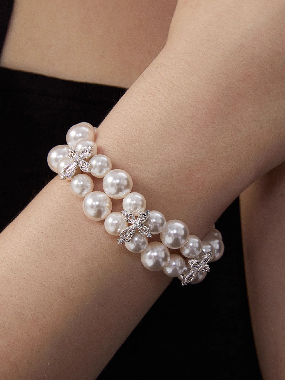 MUKTANK×SUN HUNTER Double-layer lace cross bracelet