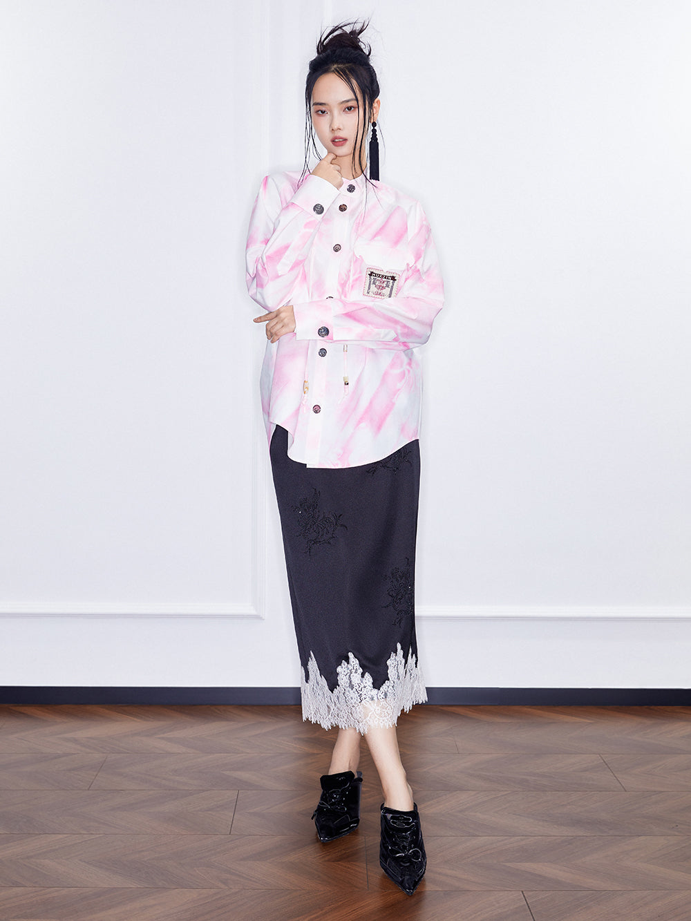 MUKZIN SpringPrelude "Peerless" New Chinese - style Color - Blended Patterned Shirt