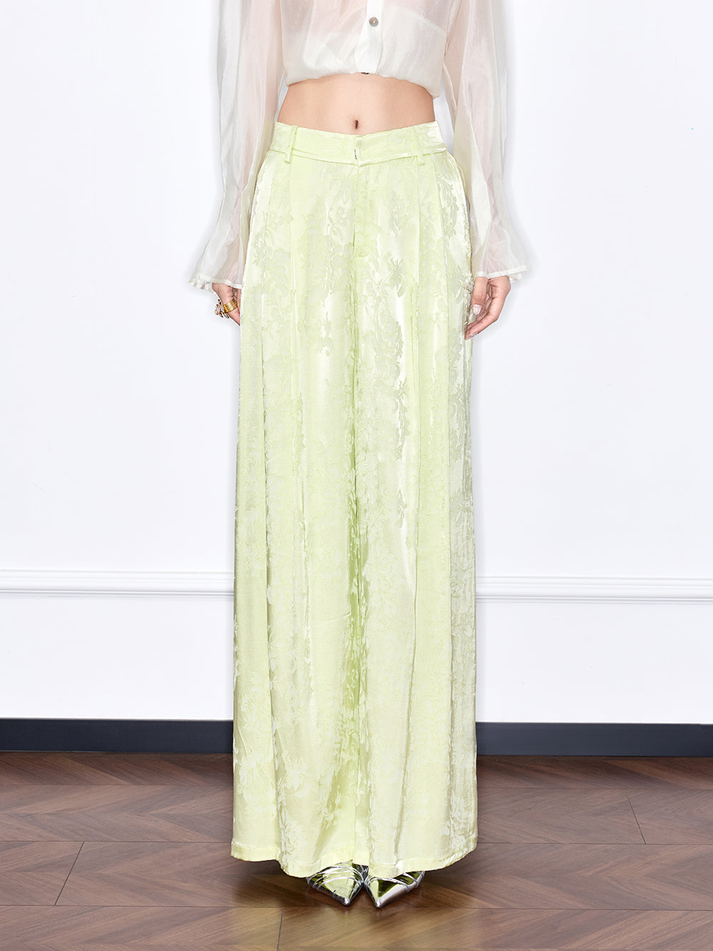 MUKZIN "Capsule Collection" New Chinese Style Jacquard V Neck Fitted Set Trousers
