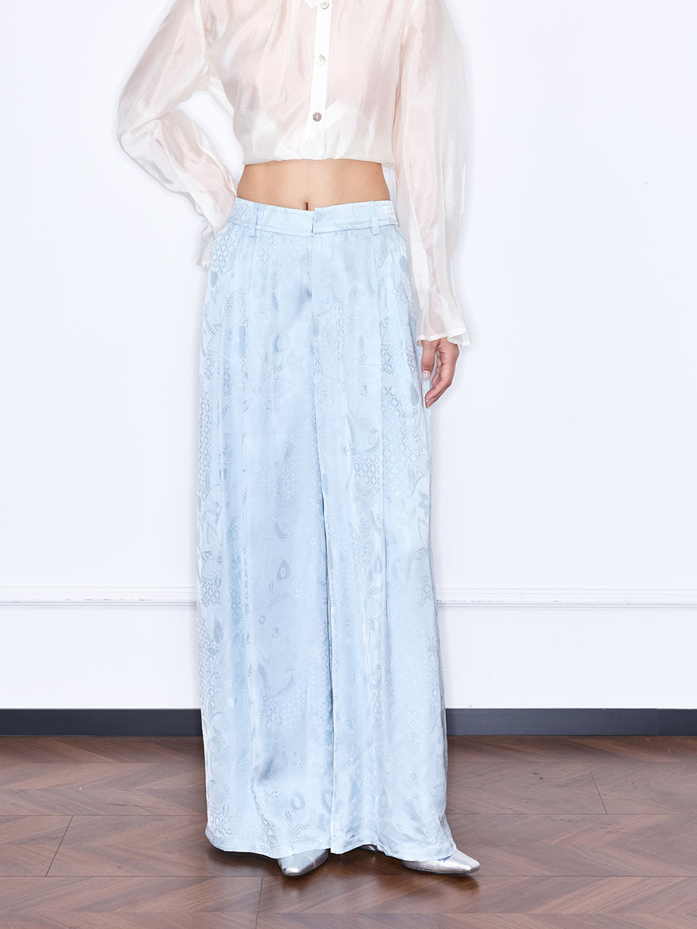 MUKZIN "Capsule Collection" New Chinese Style Jacquard V Neck Fitted Set Trousers