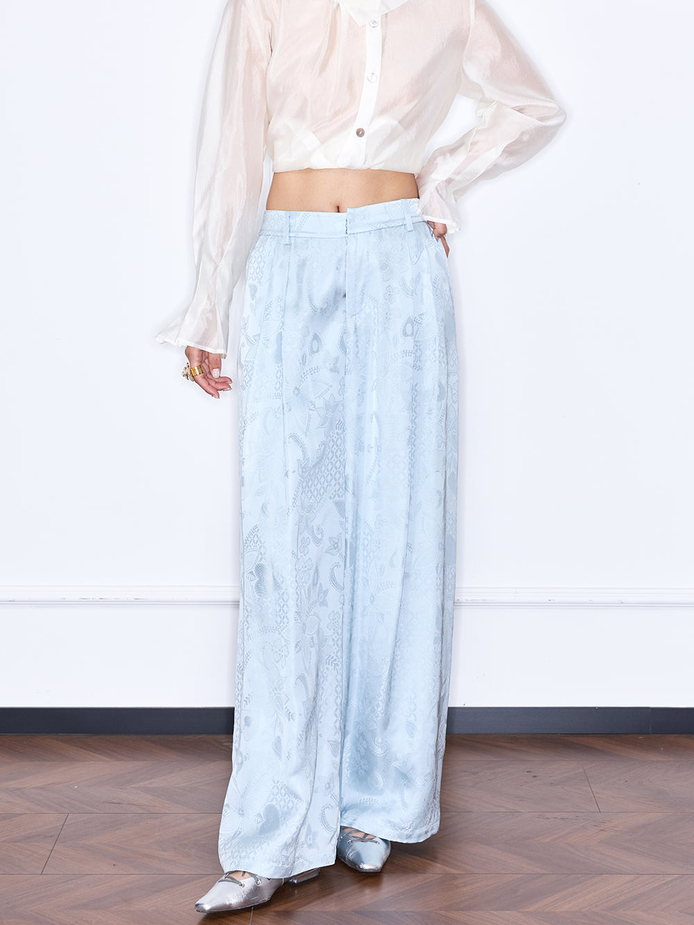MUKZIN "Capsule Collection" New Chinese Style Jacquard V Neck Fitted Set Trousers