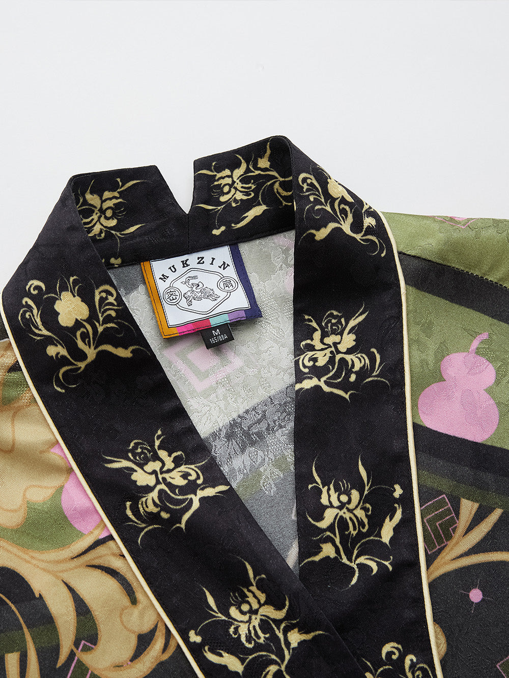 MUKZIN Spring Prelude"Fu Su" Chinese-style Retro Loose Cross-collar Printed Shirt