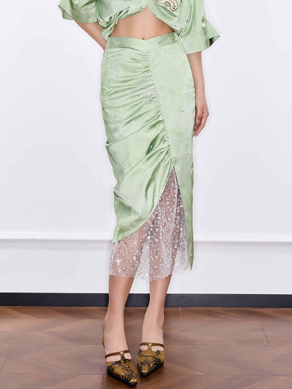 MUKZIN“Capsule Collection”New Chinese Style Tang-style Half Skirt Dyed with Plant Dyes