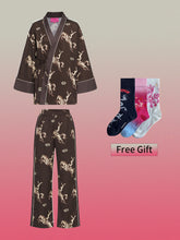 MUKZIN Cizhou Kiln Chinese Traditional Circus Pajama Set+Socks