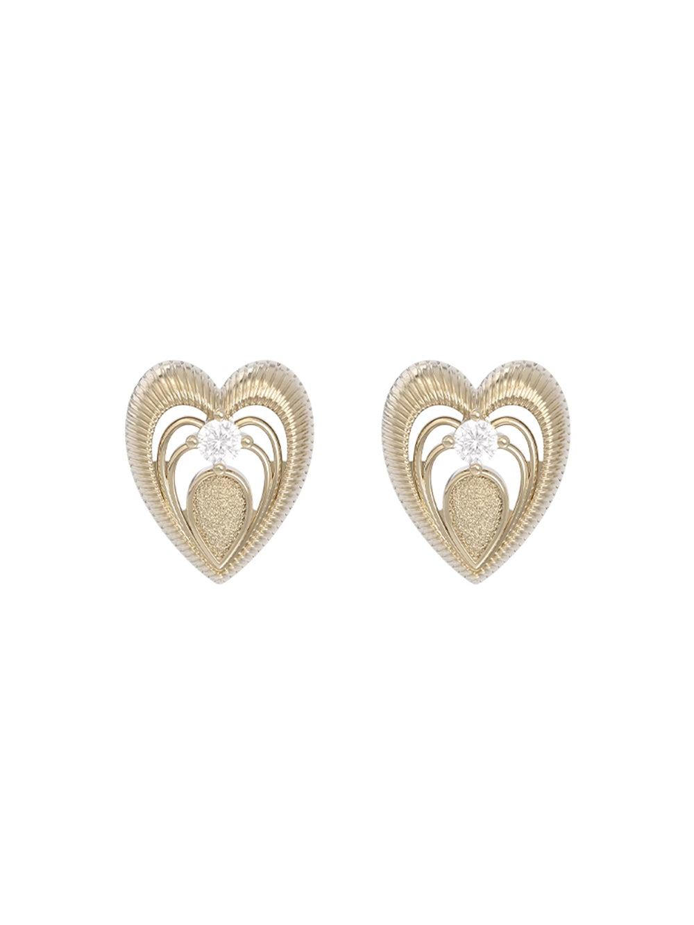 MUKTANK×SUN HUNTER Lace heart ear clips