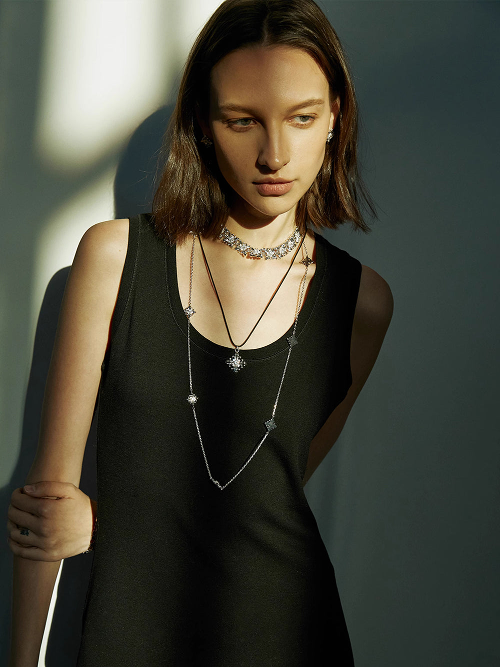 MUKTANK×SUN HUNTER Drawstring Leather Necklace with Iris Design