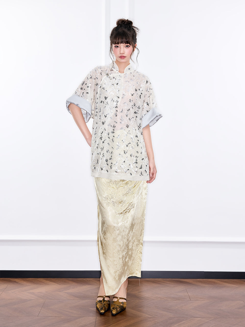 MUKZIN "Ode to the New Summer"New Chinese-style elegant slimming short-sleeve top