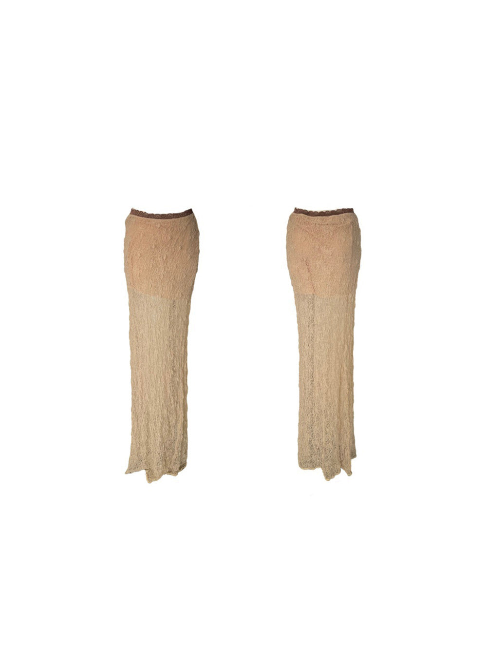 MUKTANK×Jqwention Bubble Texture Off Shoulder Fringe Slim Two Piece Skirt