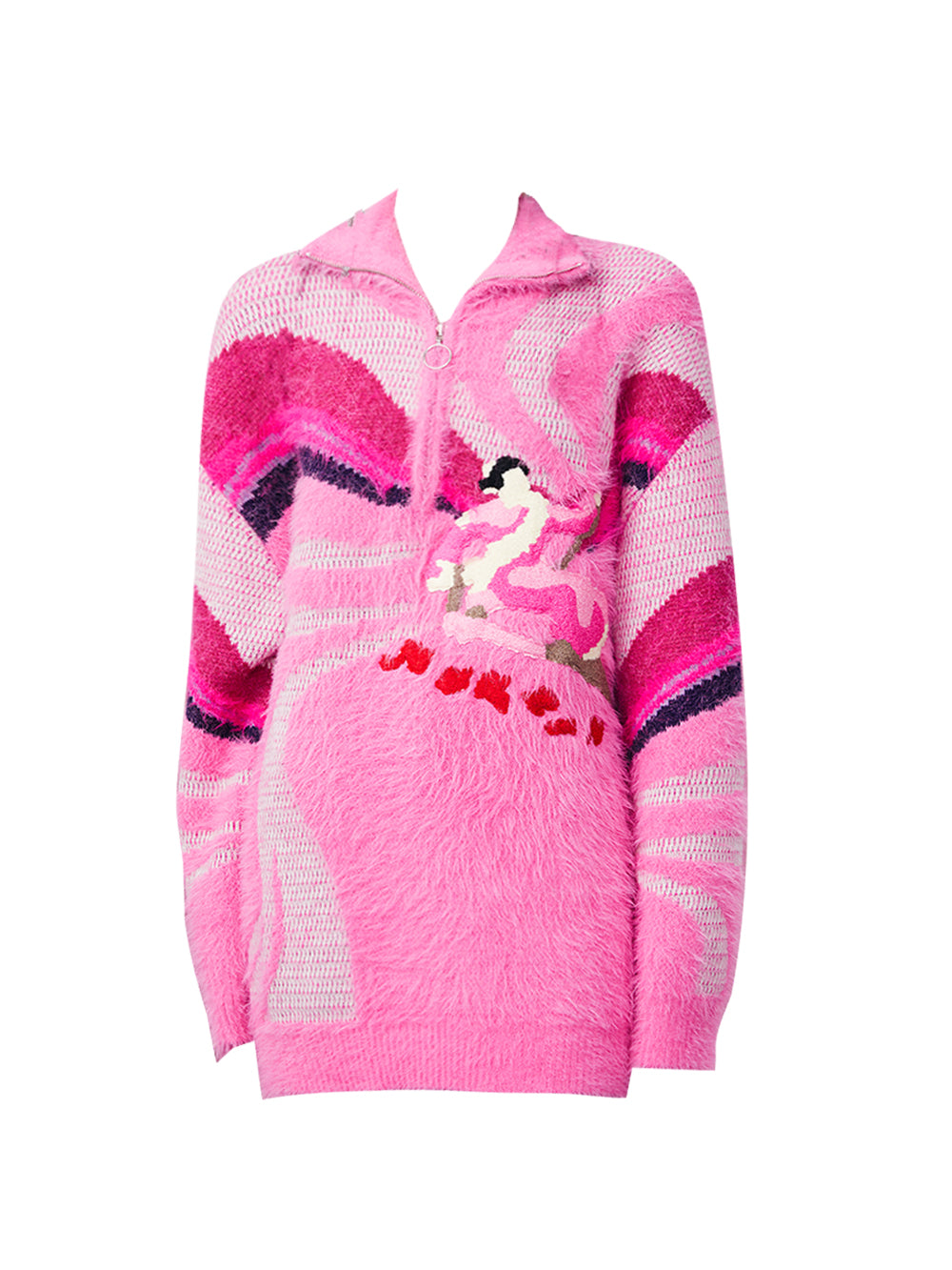 MUKZIN Pink Mink Skiing Women Pattern Sweater