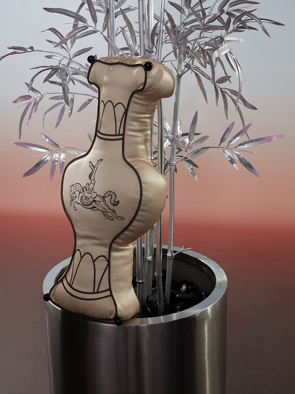 MUKZIN Cizhou Kiln Chinese Circus Flower Vase Cushion