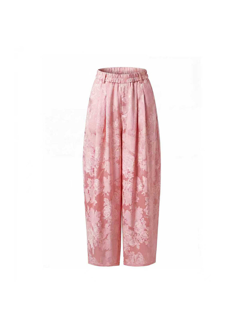 MUKZIN "Capsule Collection" Chinese Jacquard Trousers with 3D Peach Blossom Su Embroidery