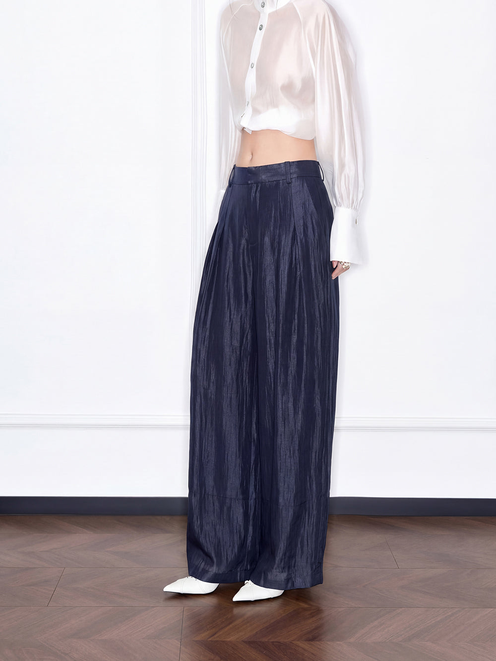 MUKZIN "Capsule Collection" Thin Linen Straight-Leg Loose Draped Casual Trousers
