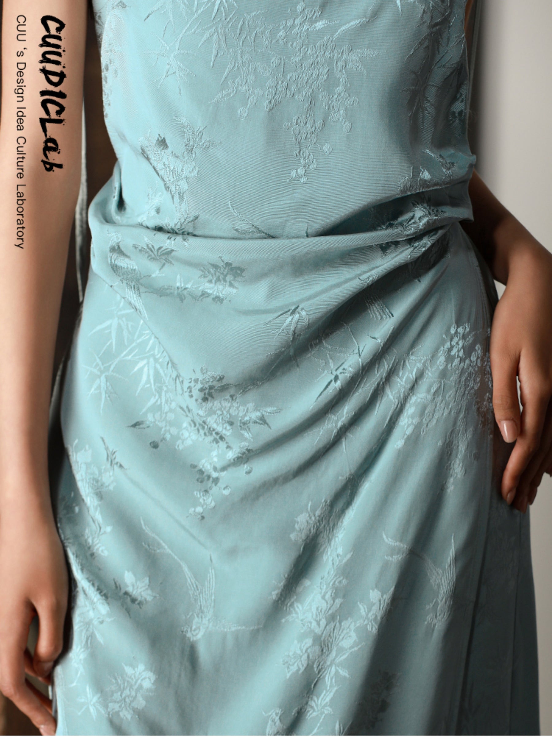 MUKTANK X CUUDICLAB Silk Jacquard Strap Dress