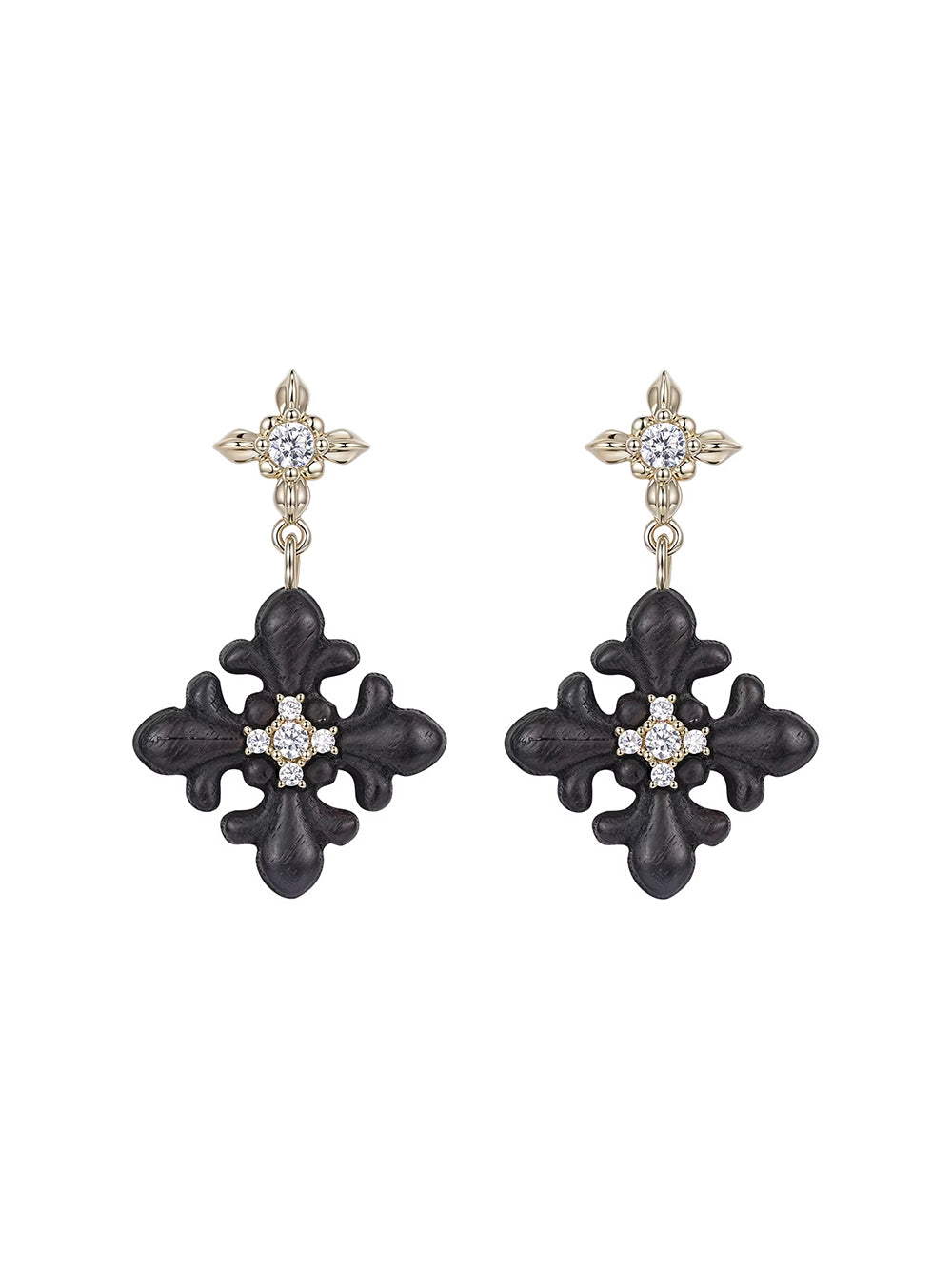 MUKTANK×SUN HUNTER Wooden Iris Drop Earrings