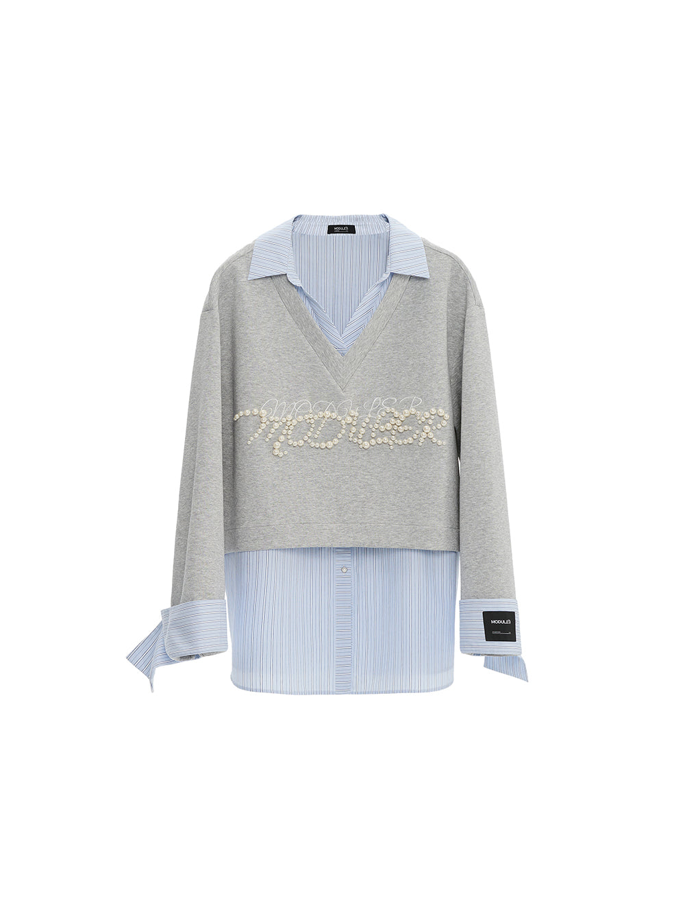 MUKTANK×MODULER Faux Two-Piece Layered Shirt Sweatshirt