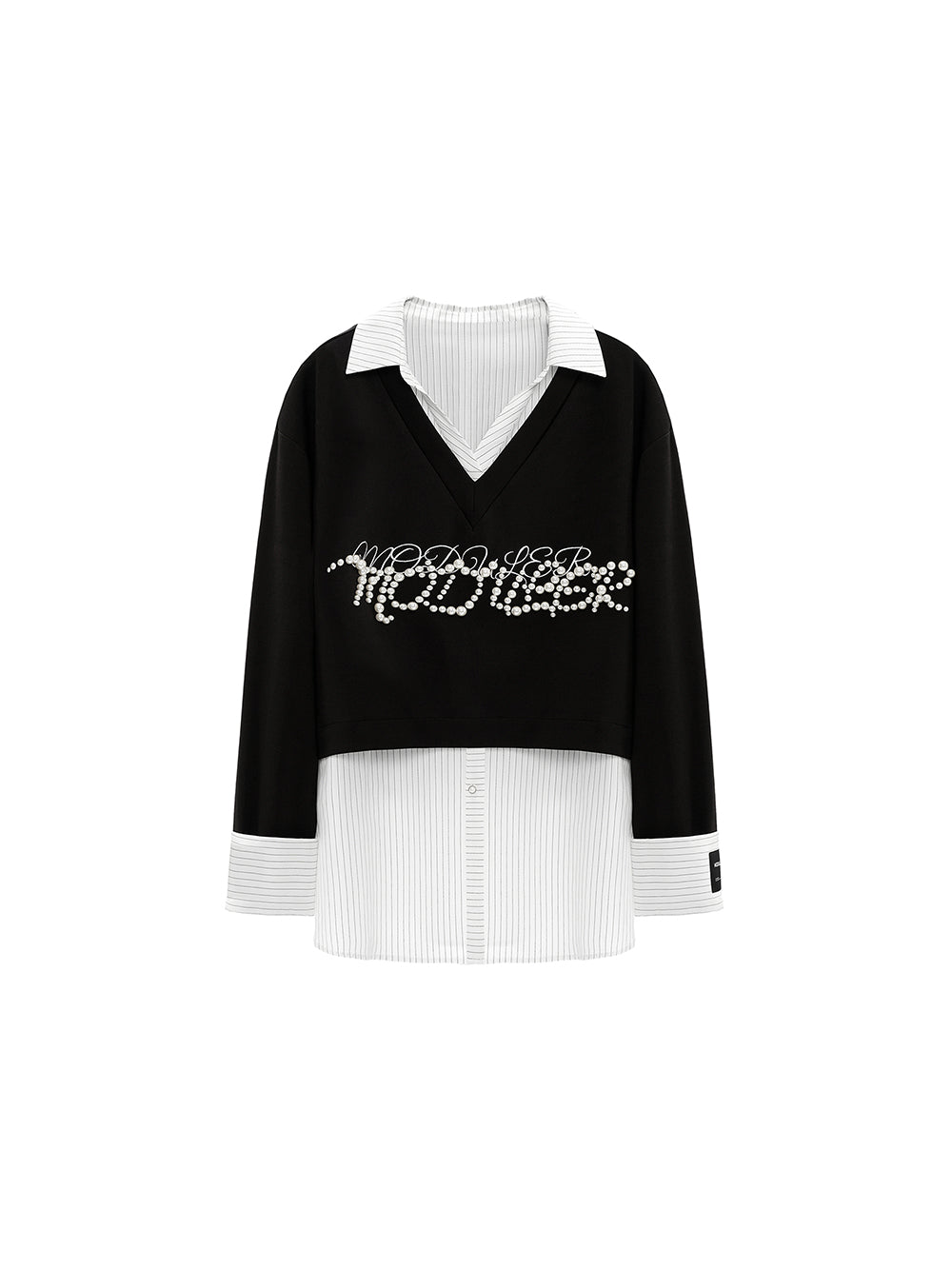 MUKTANK×MODULER Faux Two-Piece Layered Shirt Sweatshirt
