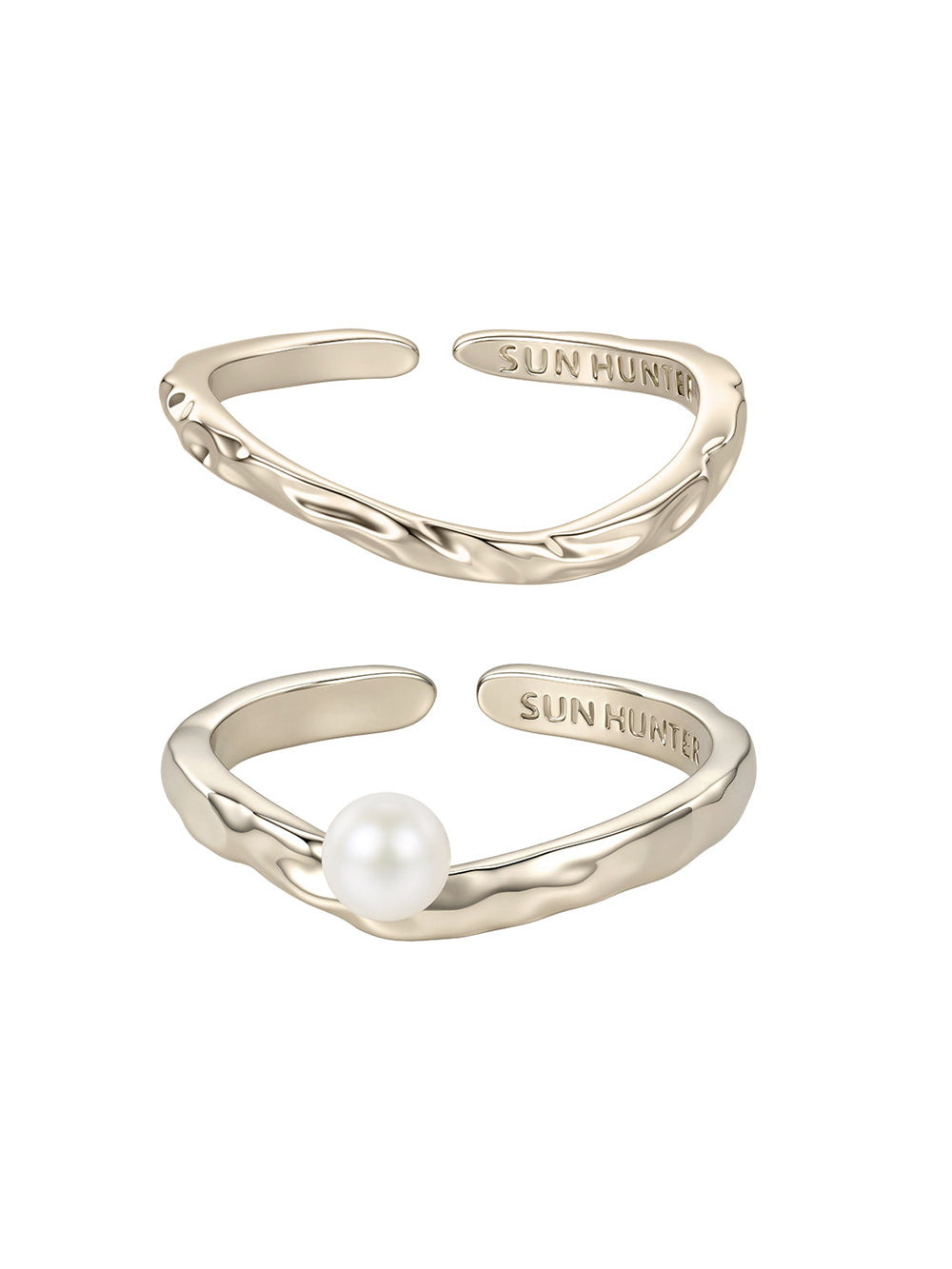 MUKTANK x SUN HUNTER Ocean Irregular Ring (Set of 2)