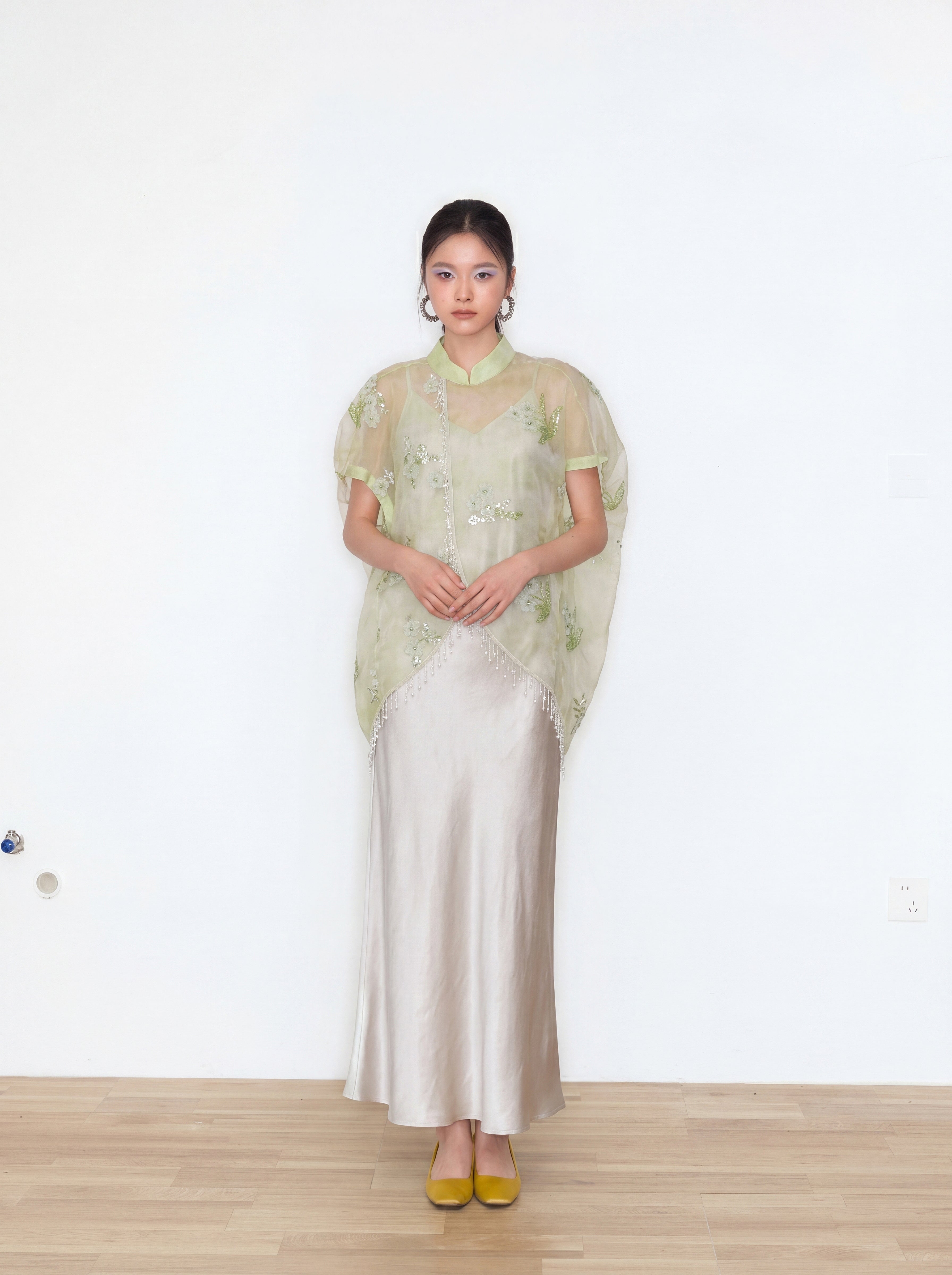 MUKZIN×"Capsule Collection" Modern Chinese Embroidered Slip Dress