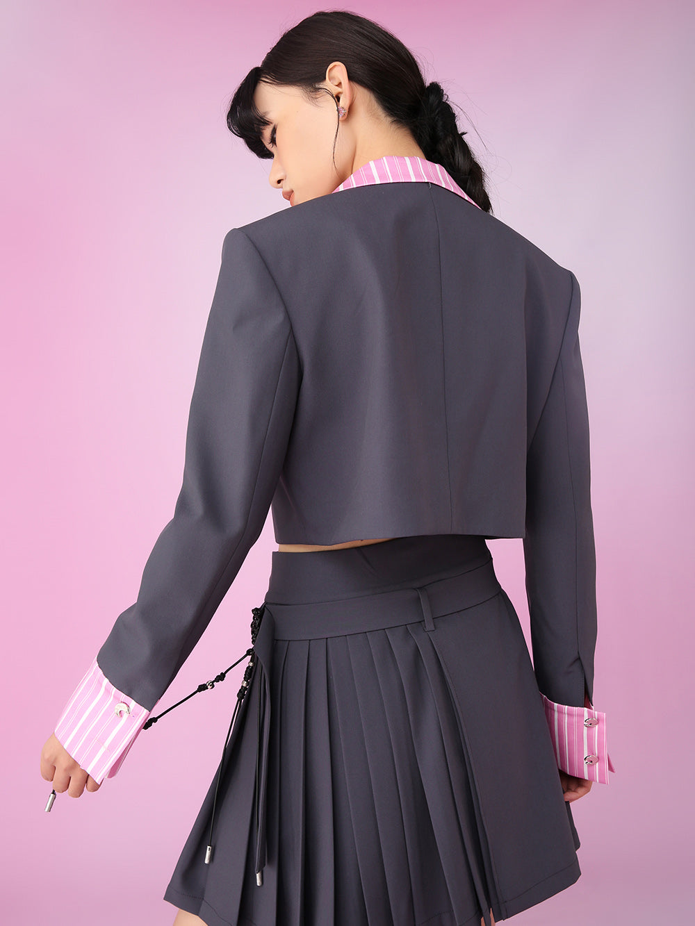 MUKZIN OL Style Short Stitching Original Trend Suit Outerwears