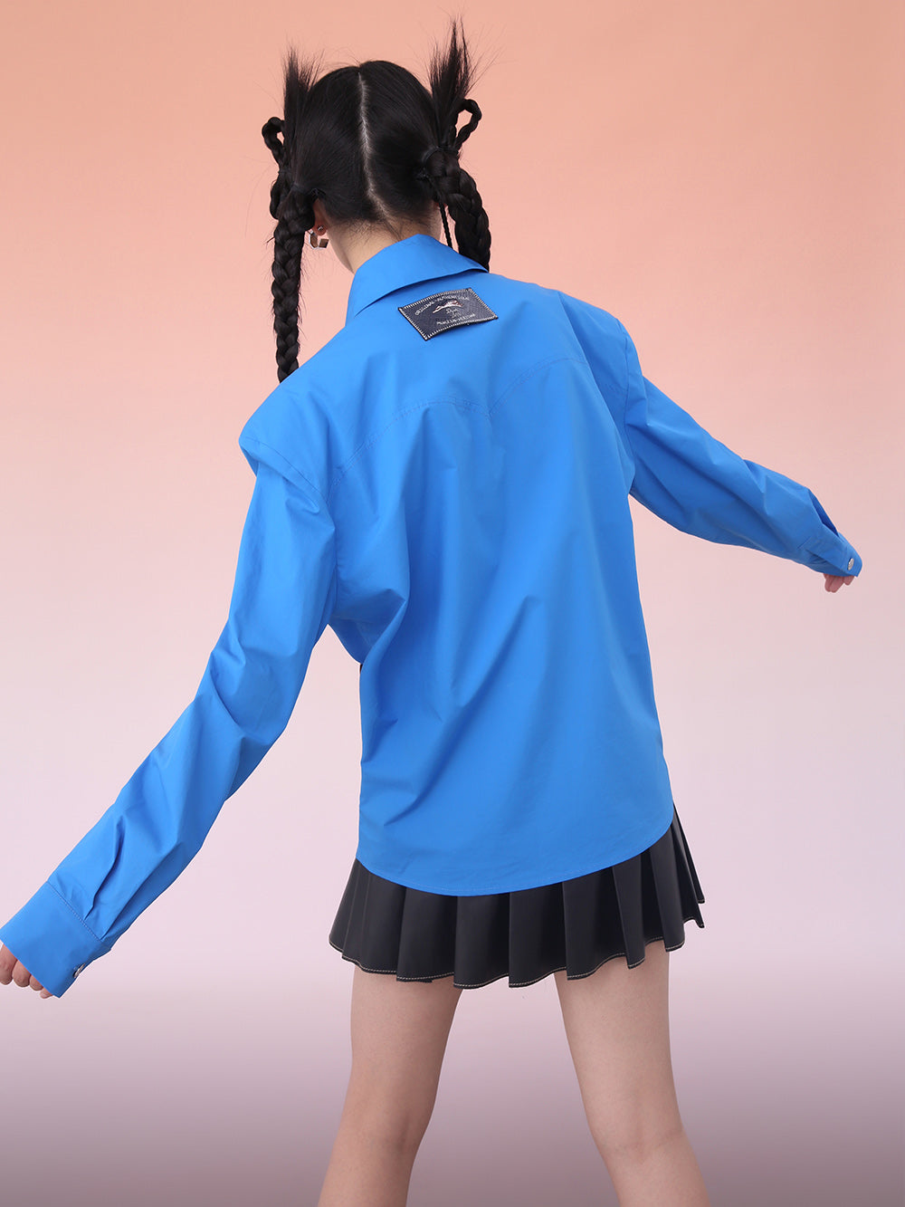 MUKZIN Blue Tie Commuter Long Sleeve Shirt