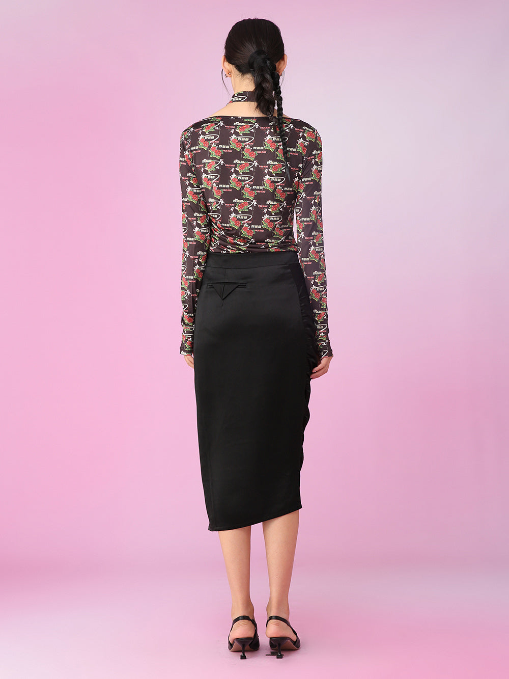MUKZIN Slim Pleating OL Style Irregular Design Skirts