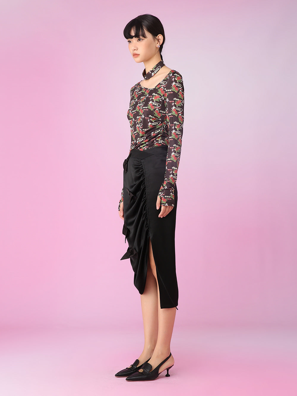 MUKZIN Slim Pleating OL Style Irregular Design Skirts