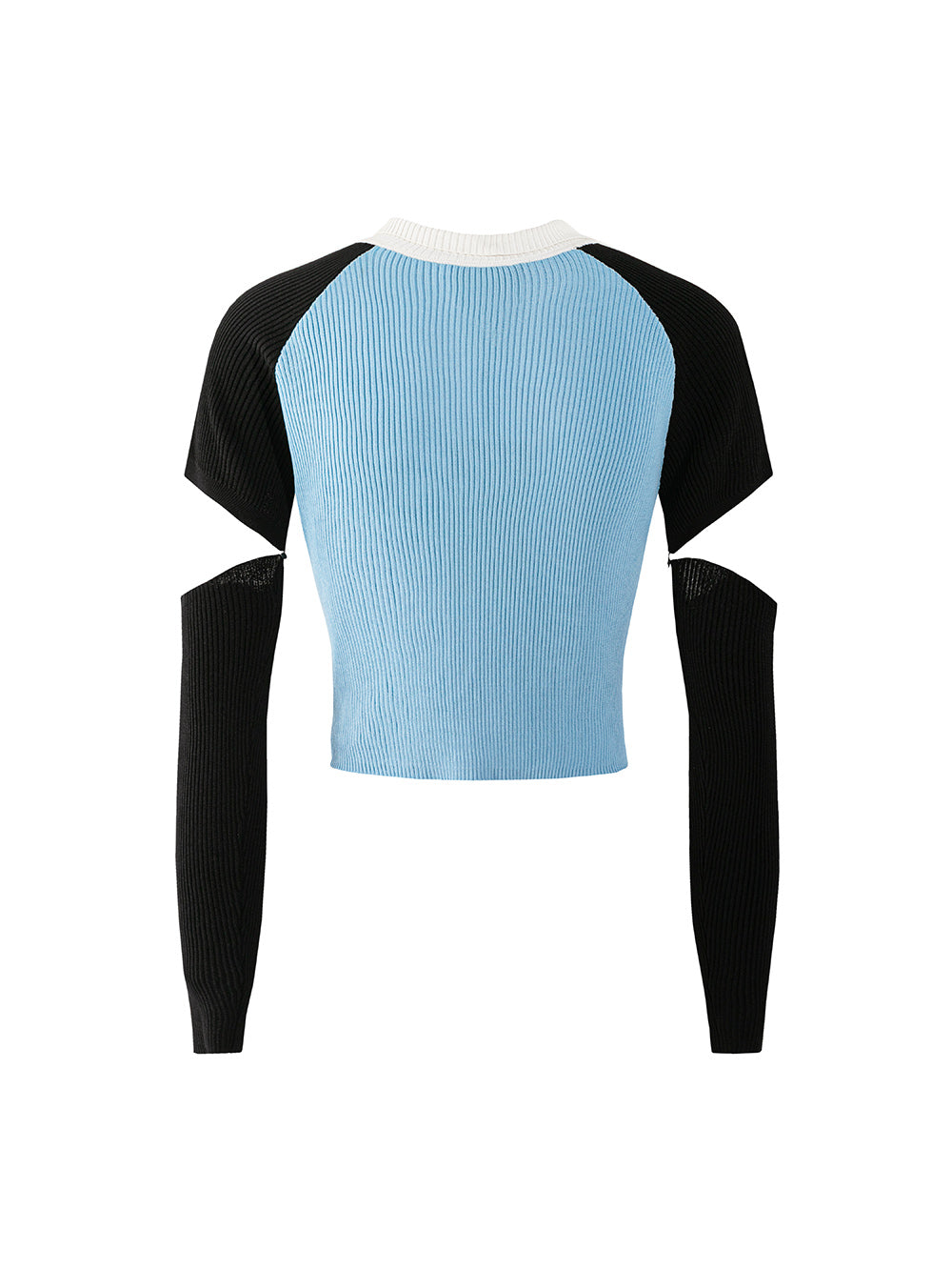 MUKZIN Contrast-panel Knitted Cropped Slim Cardigan