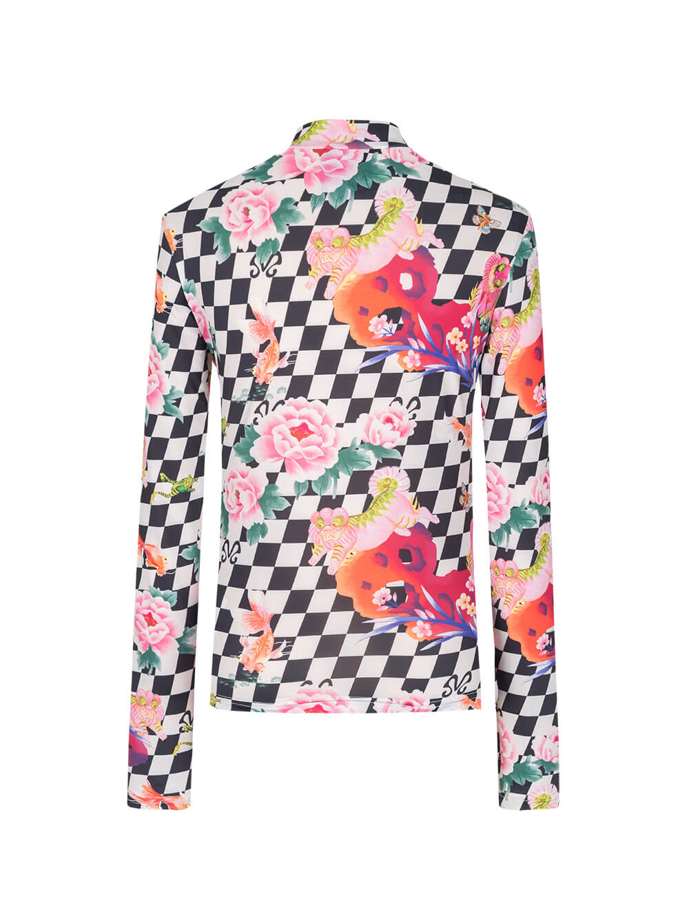 MUKZIN Skinny Printed Checkerboard Bottoming Shirt