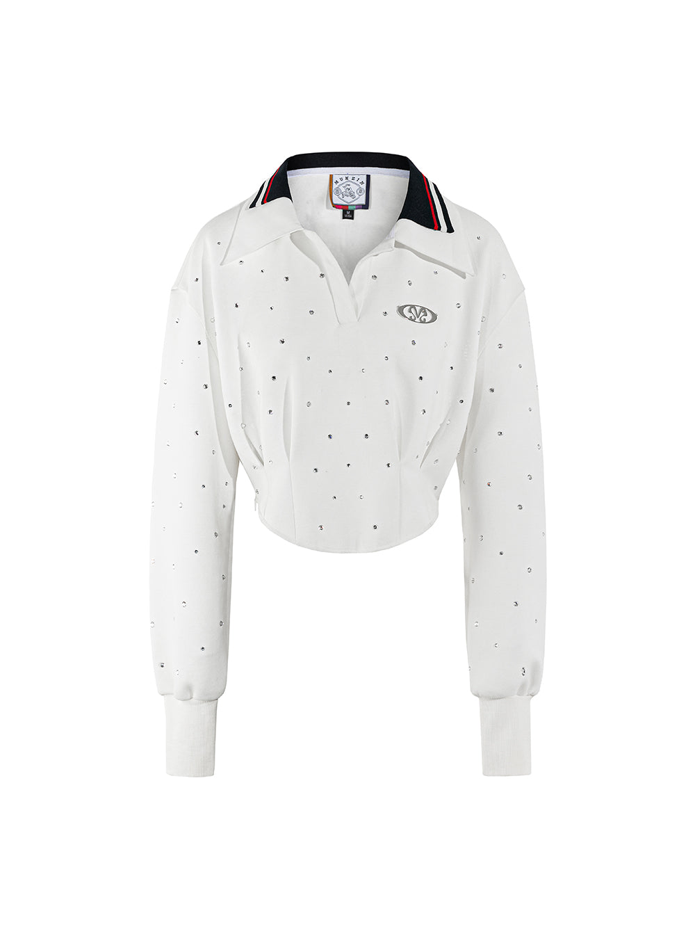 MUKZIN Panelled Design White Campus Style Hoodie