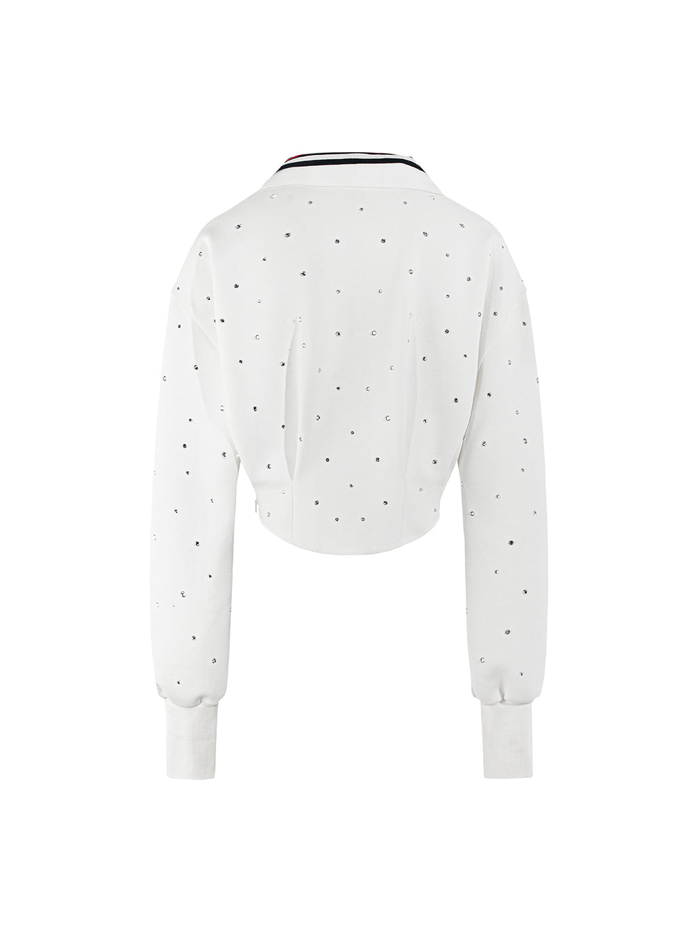 MUKZIN Panelled Design White Campus Style Hoodie