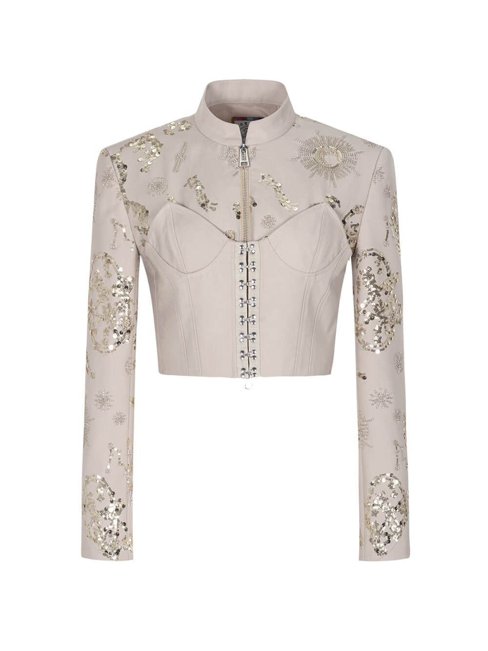 MUKZIN Short Cheongsam Diagonal Collar Paillette Chinese Jacket