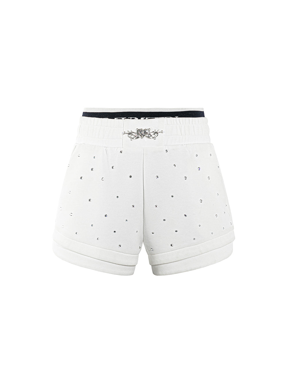 MUKZIN Rhinestone White Simple All-match Shorts