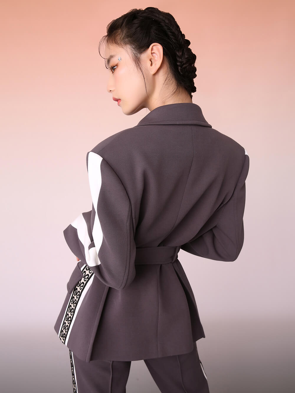 MUKZIN Grey Casual Blazer Coat